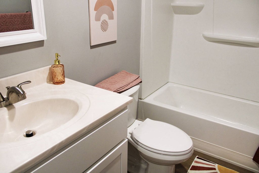 Renovated Bathroom at Highview Manor Apartments in Fairport, NY