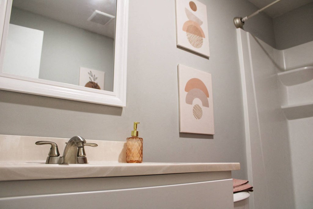 Renovated Bathroom at Highview Manor Apartments in Fairport, NY