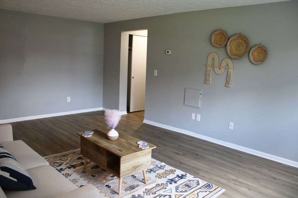 Renovated Living Room at Highview Manor Apartments in Fairport, NY