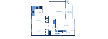 Three Bedroom, Two Bathroom 1365 Sq Ft Apartment Home at Captiva Club Apartments in Tampa, Florida