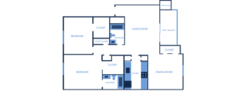 Two Bedroom, Two Bathroom 1135 Sq Ft Apartment Home at Captiva Club Apartments in Tampa, Florida