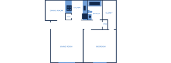 One Bedroom, One Bathroom 615 Sq Ft Apartment Home at Captiva Club Apartments in Tampa, Florida
