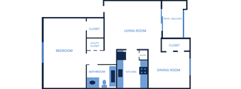 One Bedroom, One Bathroom 755 Sq Ft Apartment Home at Captiva Club Apartments in Tampa, Florida
