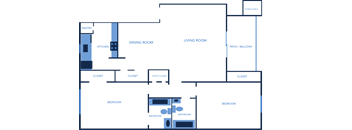 Two Bedroom, Two Bathroom 1100 Sq Ft Apartment Home at Captiva Club Apartments in Tampa, Florida