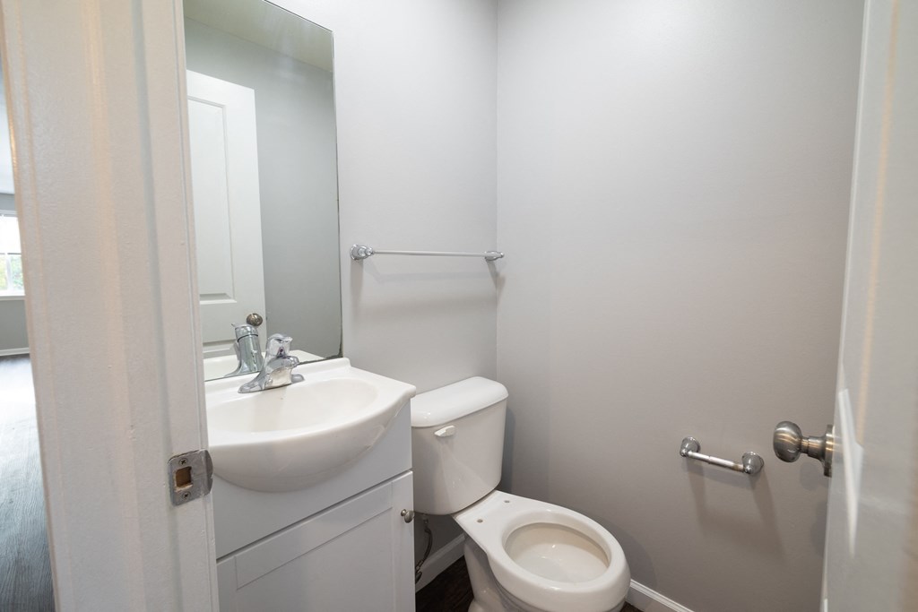 Bathroom with sink and toilet at Willowbrooke Apartments & Townhomes at 396 Willowbrooke Drive in Brockport, NY 14420