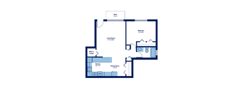 700 Square-Foot Daisy 1 Bedroom 1 Bath Floor Plan at Woodland Ridge, Illinois, 60517