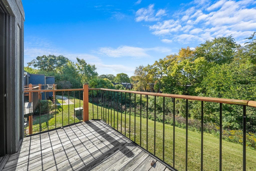 Balcony  view at Woodland Ridge Apartments in Woodridge, IL