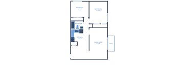 a floor plan of a bedroom apartment