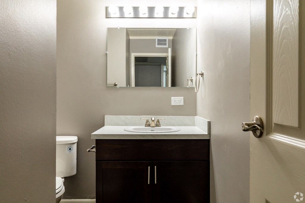 Renovated Bathroom at Woodland Ridge Apartments in Woodridge, IL