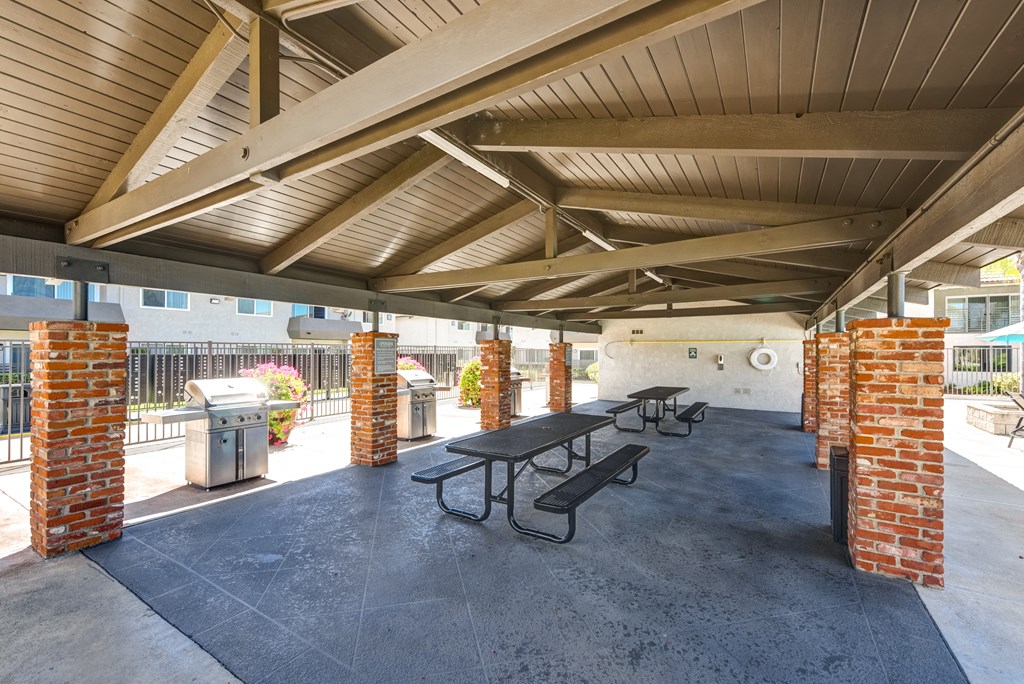 BBQ grills with picnic tables