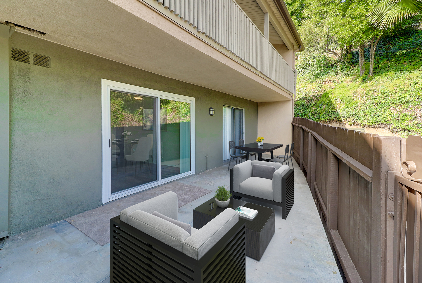Patio area of a two bedroom at Idylwood apartments