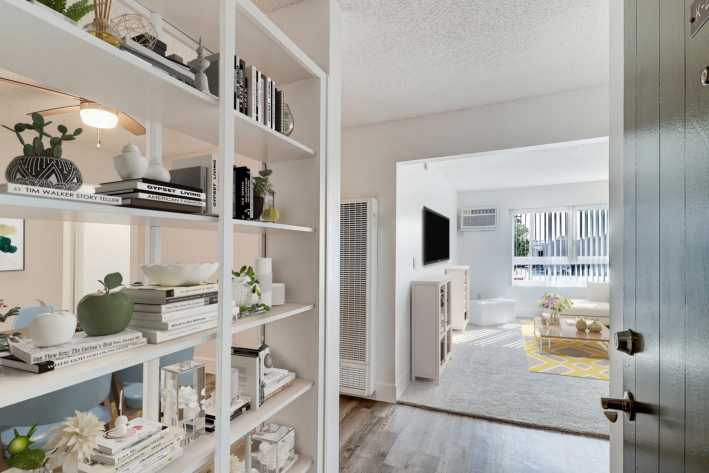 Entrance of a 2 Bedroom with Bookcase*