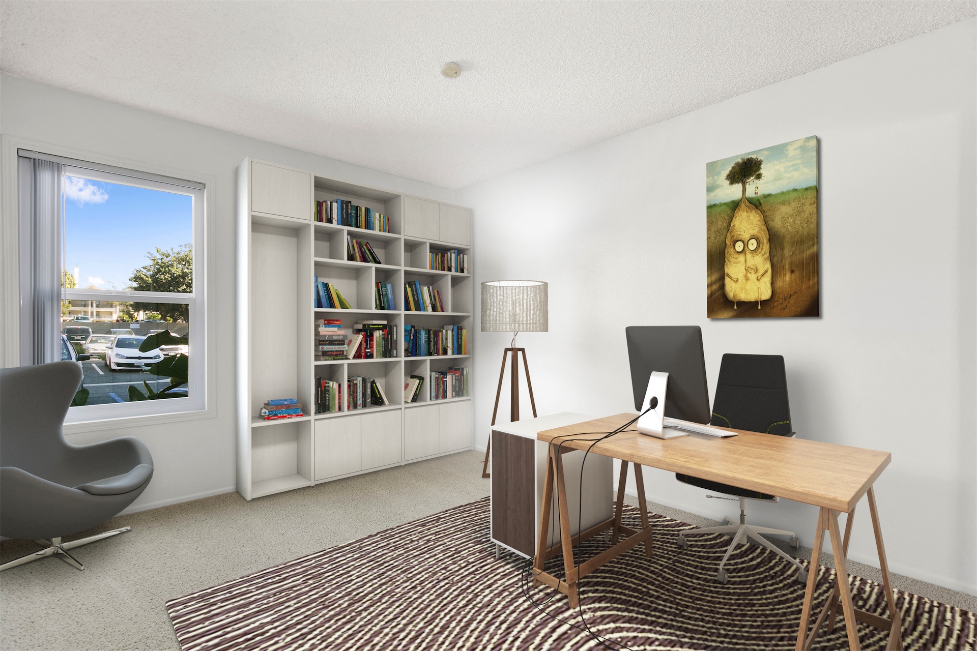 Nutwood East bedroom with furniture for an office design