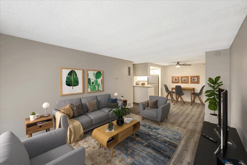 One Bedroom Living Room with Furniture