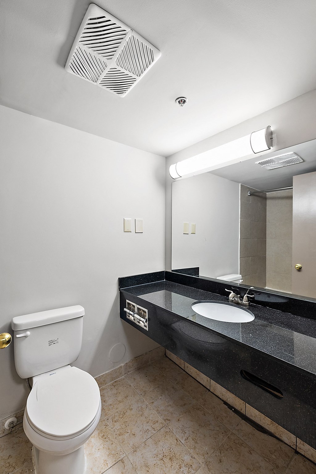 a bathroom with a toilet and a sink and a mirror