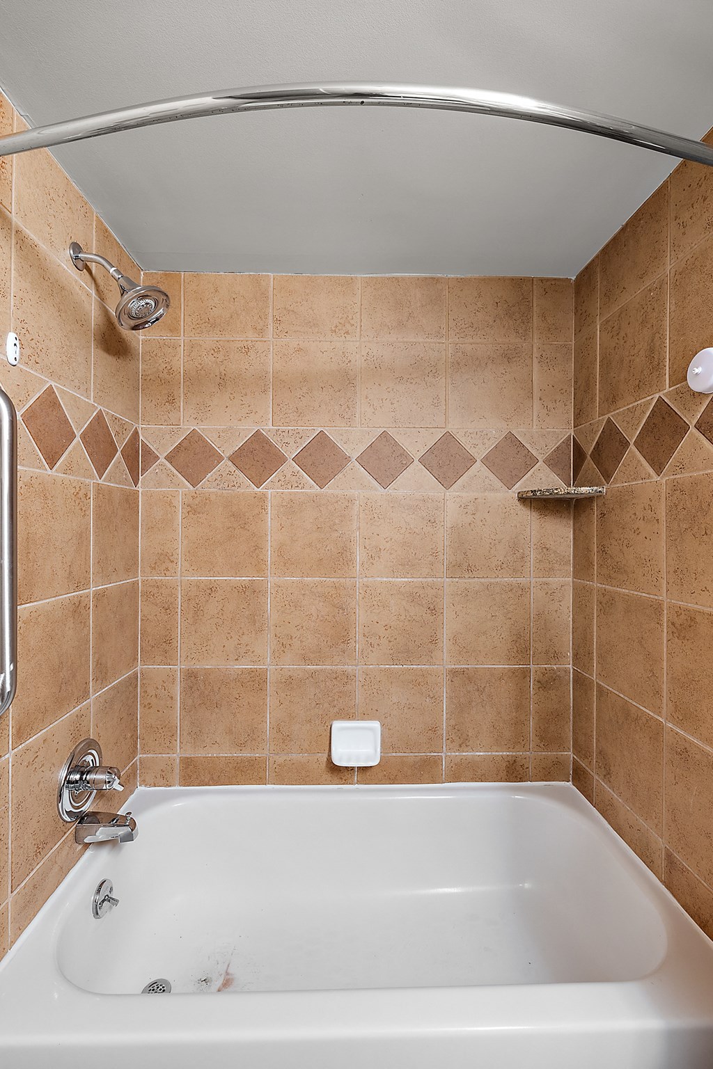 a bathroom with a bath tub and a shower