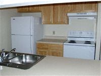 a kitchen with a sink and a refrigerator