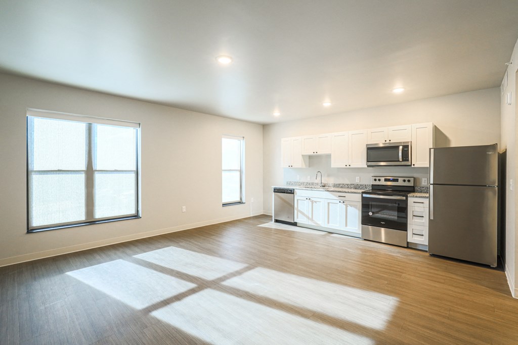 Belknap Place Lookout floor plan living room and kitchen, Grand Rapids, Michigan