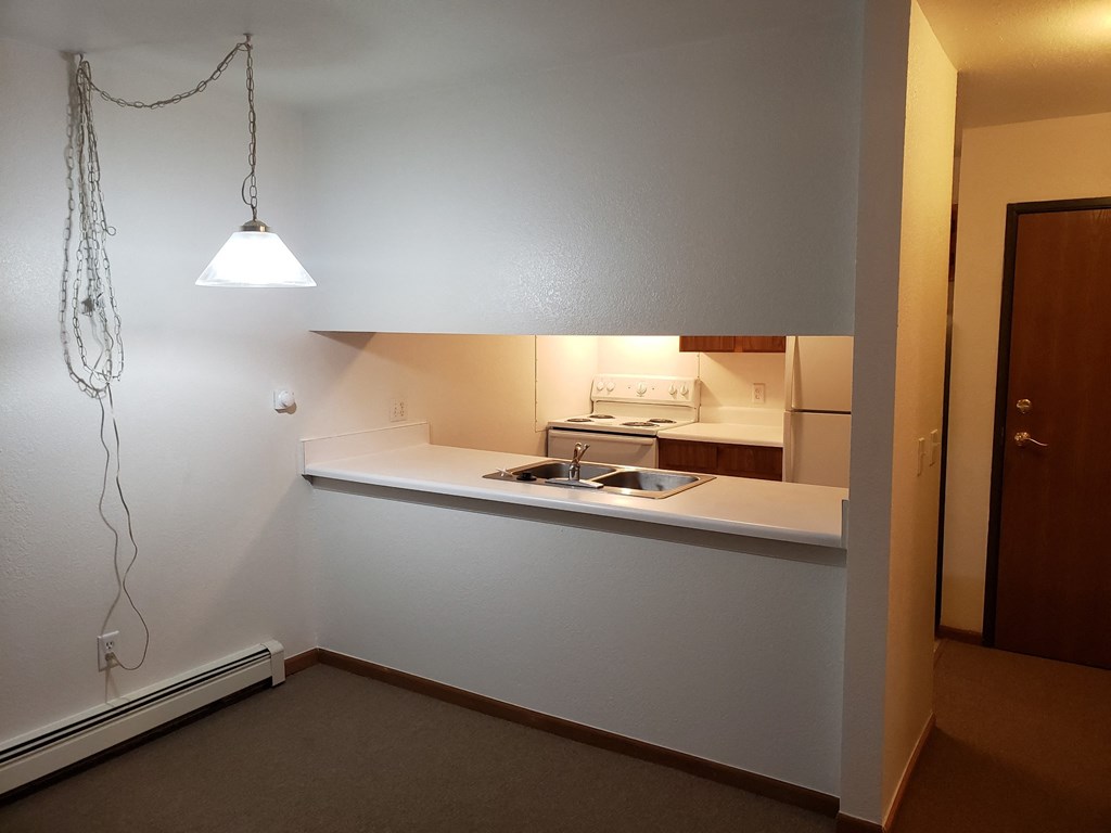 another view of the kitchen from the living room