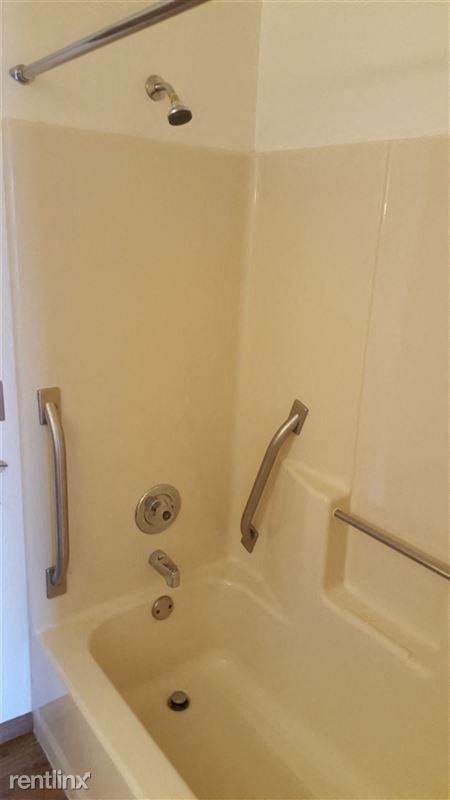 a bathroom with a shower and a bath tub