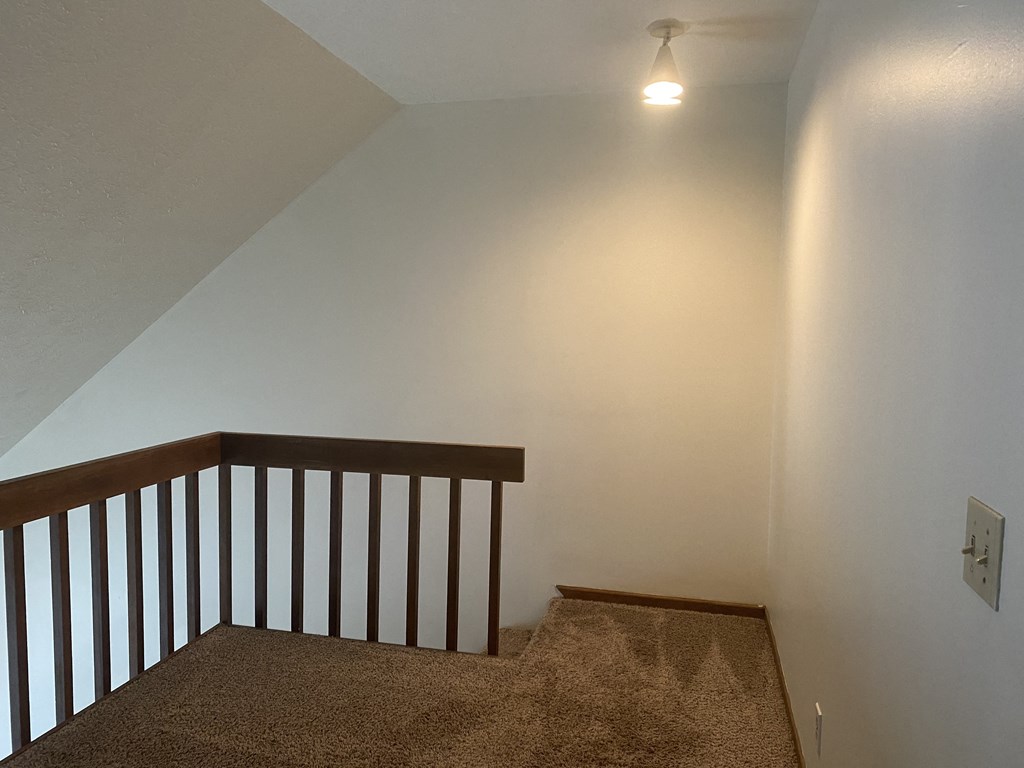 a look down the stairs from the top of the stairs