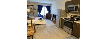 Studio apartment home at Plato's Apartments in Sheffield, Alabama