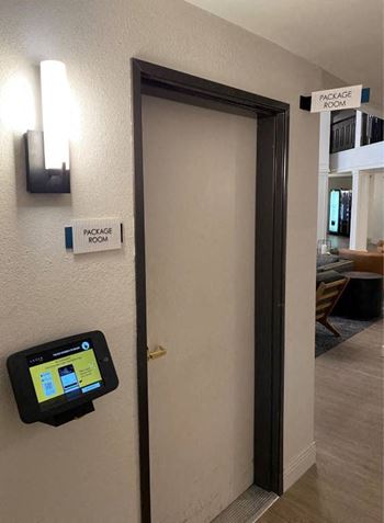 a door with a sensor on the side of it