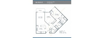 a floor plan for a condo with two bedrooms and two baths