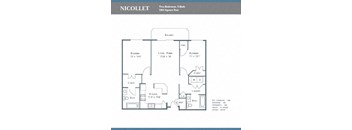 a floor plan of a unit with two bedrooms and two baths