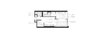 A black and white floor plan of a house with labeled rooms.