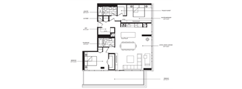 A black and white floor plan of a house with labeled rooms.