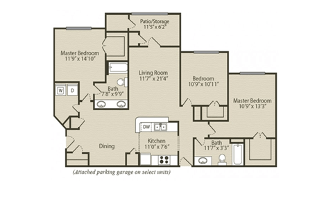 A floor plan of a house with a garage and a living room.