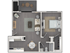 1BR 1BA - Classic