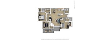 a floor plan of a 1 bedroom floor plan with a bathroom and a living room