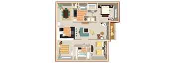 A detailed floor plan of a two-story residential house.
