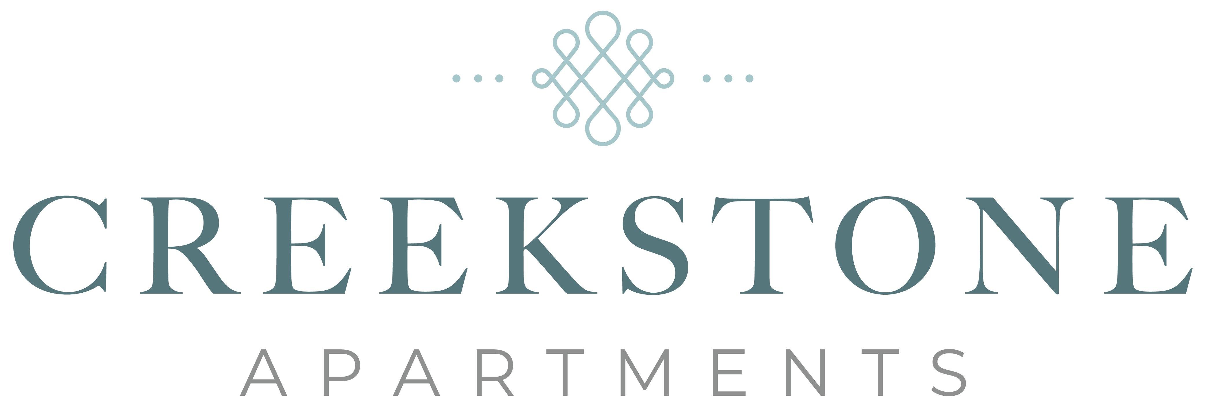 The image is a logo for Creekstone Apartments.
