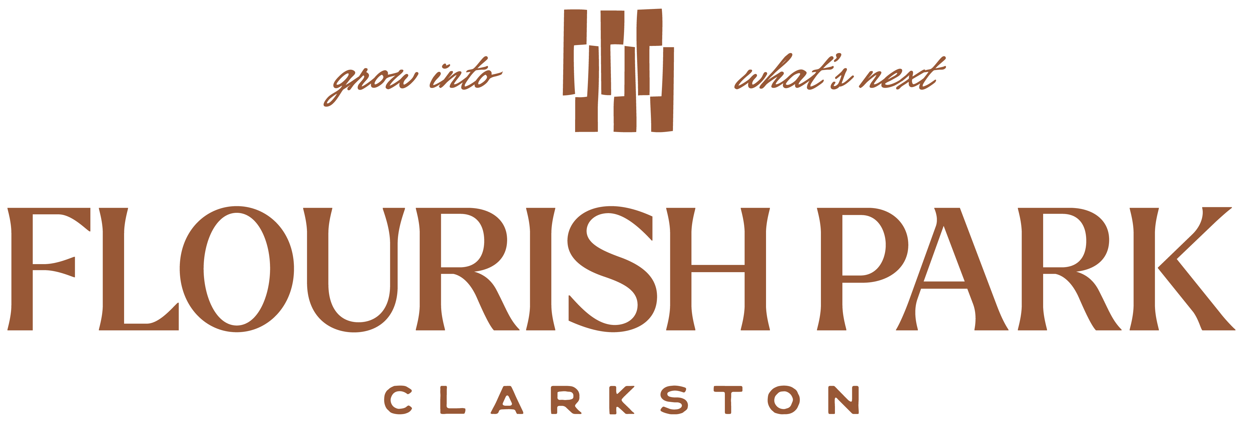 A green sign with the words "Flourish Park Clarkston" written on it.