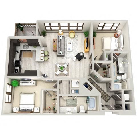 B3  HOWELL Floor Plan at Radius West Midtown, Georgia