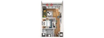 A1 Floor Plan at Gibson by Radius, Atlanta