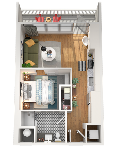 A1 Floor Plan at Gibson by Radius, Atlanta