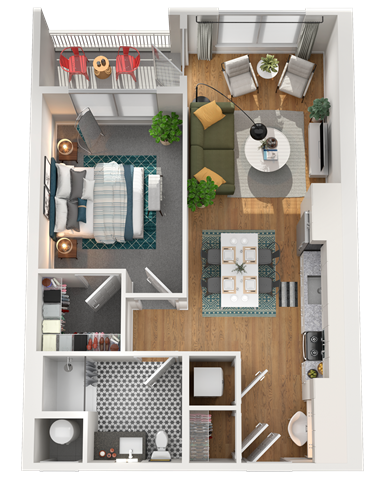 B1 Floor Plan at Gibson by Radius, Georgia, 30316