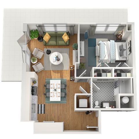 B4 Floor Plan at Gibson by Radius, Atlanta, 30316
