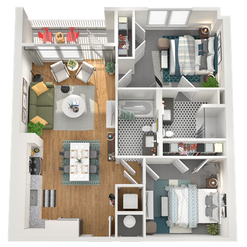 C1 Floor Plan at Gibson by Radius, Atlanta, Georgia