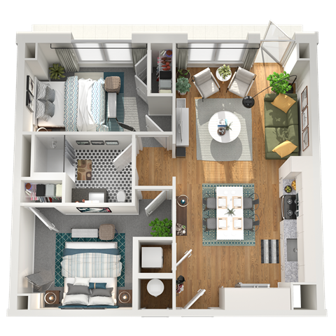 C2 Floor Plan at Gibson by Radius, Atlanta