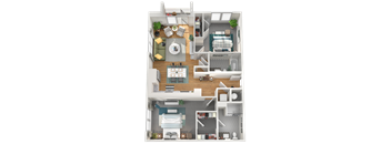 D2 Floor Plan at Gibson by Radius, Georgia, 30316