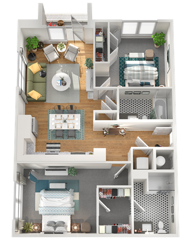 D2 Floor Plan at Gibson by Radius, Georgia, 30316