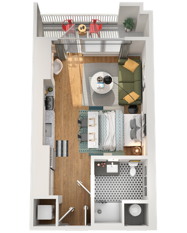S1 Floor Plan at Gibson by Radius, Atlanta, 30316