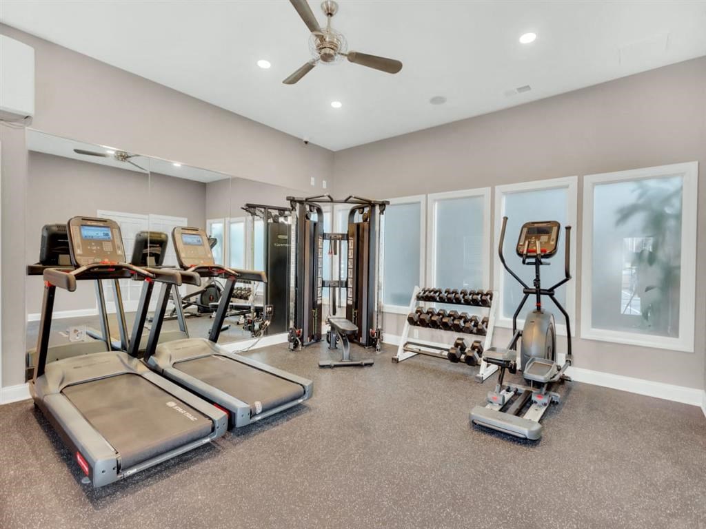 the gym in the owners home has treadmills and other exercise equipment