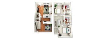 a floor plan with a bedroom and a living room