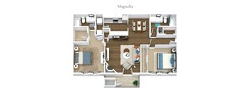 A top-down view of a house layout with the title "Magnolia" at the top.
